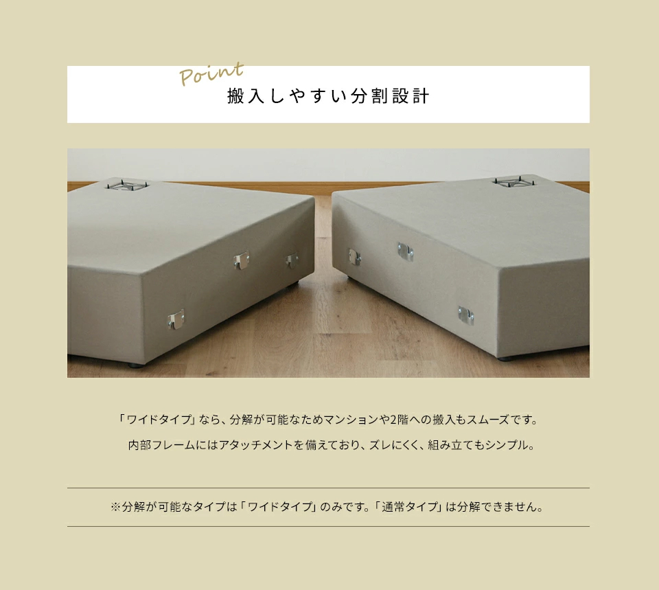 ワイドタイプなら分割可能