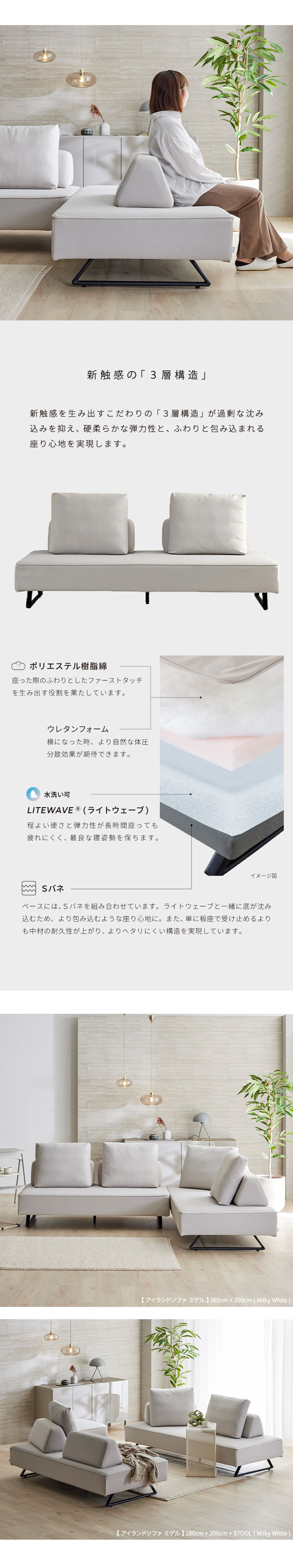 新触感を生み出すこだわりの3層構造